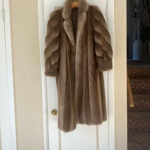 Gorgeous full length fox coat. Absolutely perfect condition with satin lining.